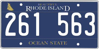 RI license plate 261563