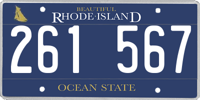RI license plate 261567