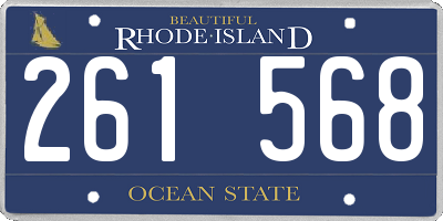 RI license plate 261568