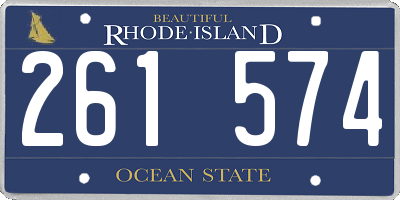 RI license plate 261574