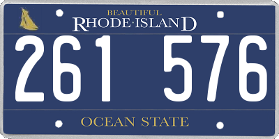 RI license plate 261576