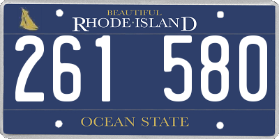 RI license plate 261580