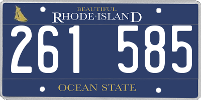 RI license plate 261585
