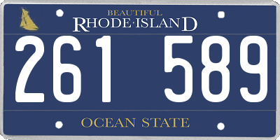RI license plate 261589
