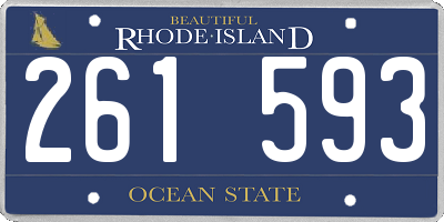 RI license plate 261593