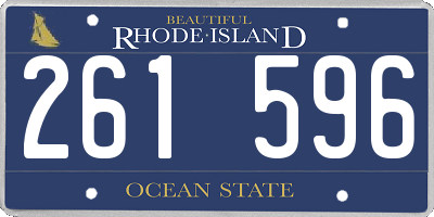RI license plate 261596