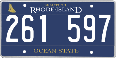 RI license plate 261597