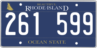RI license plate 261599