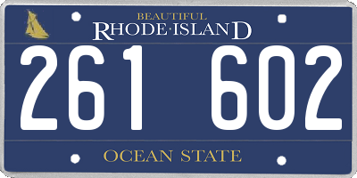 RI license plate 261602