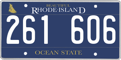 RI license plate 261606