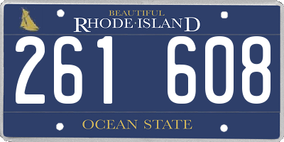 RI license plate 261608