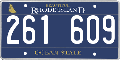 RI license plate 261609