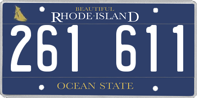 RI license plate 261611