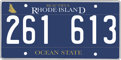 RI license plate 261613