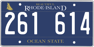 RI license plate 261614