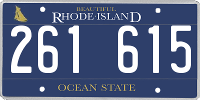 RI license plate 261615