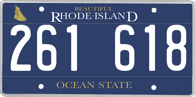 RI license plate 261618