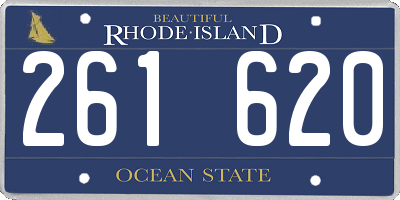 RI license plate 261620