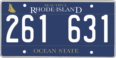 RI license plate 261631