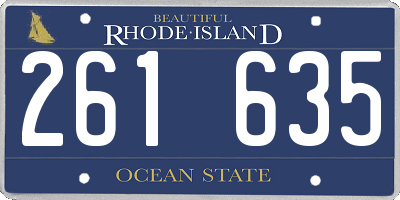 RI license plate 261635