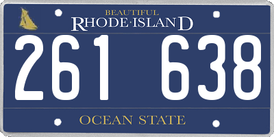 RI license plate 261638