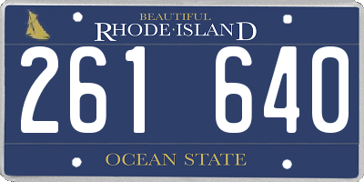 RI license plate 261640