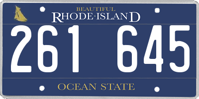 RI license plate 261645