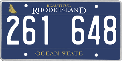 RI license plate 261648