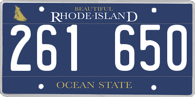 RI license plate 261650