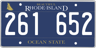 RI license plate 261652