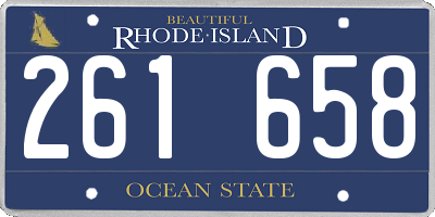 RI license plate 261658