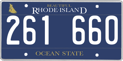 RI license plate 261660