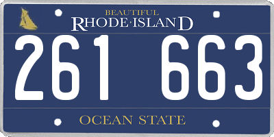 RI license plate 261663