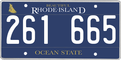 RI license plate 261665