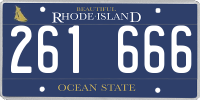 RI license plate 261666