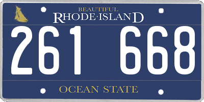RI license plate 261668
