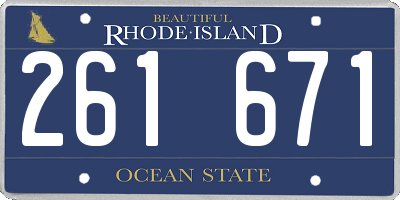 RI license plate 261671