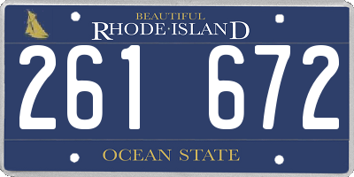 RI license plate 261672