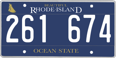 RI license plate 261674