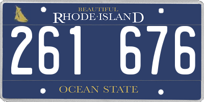 RI license plate 261676