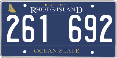 RI license plate 261692