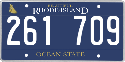 RI license plate 261709