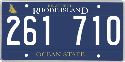RI license plate 261710