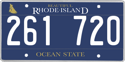 RI license plate 261720