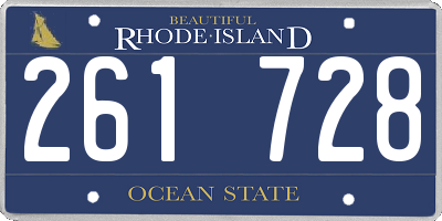 RI license plate 261728