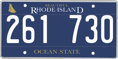 RI license plate 261730