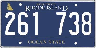 RI license plate 261738