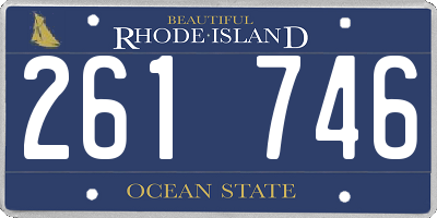 RI license plate 261746