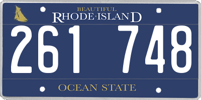 RI license plate 261748
