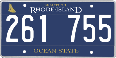 RI license plate 261755